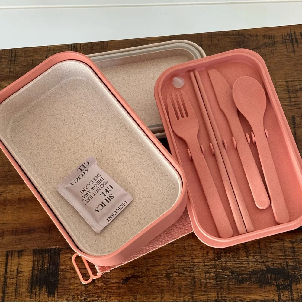 Our Place Layered Lunch Box with Clips and Utensils